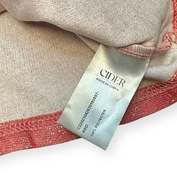 CIDER Women’s Red Glitter Ruched Asymmetrical Sleeveless Tank Top Size Small NWT - Picture 7 of 8